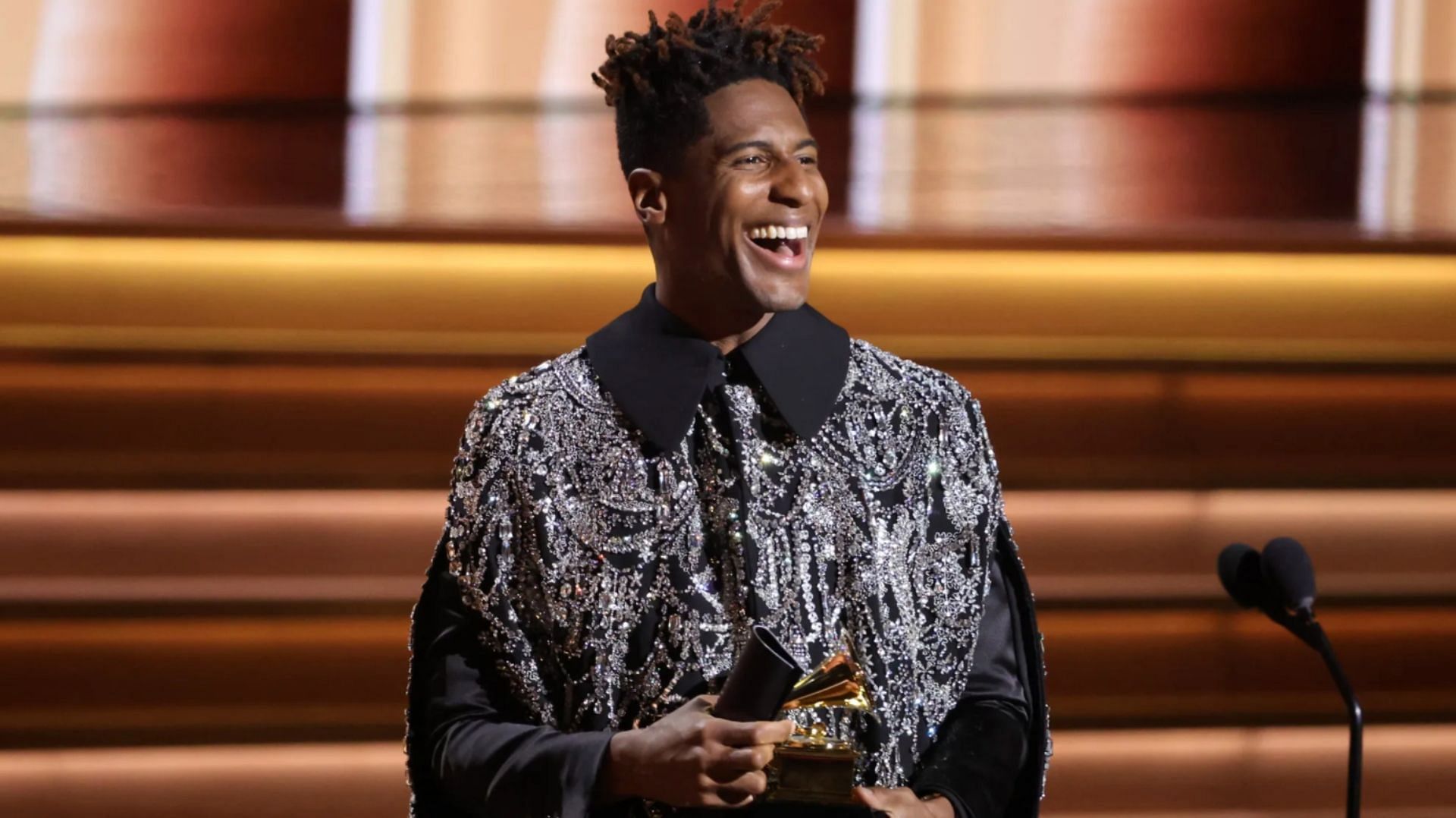 Jon Batiste won a Grammy in the Album of the Year category for his record We Are, among four other awards (Image via Matt Winkelmeyer/Getty Images)