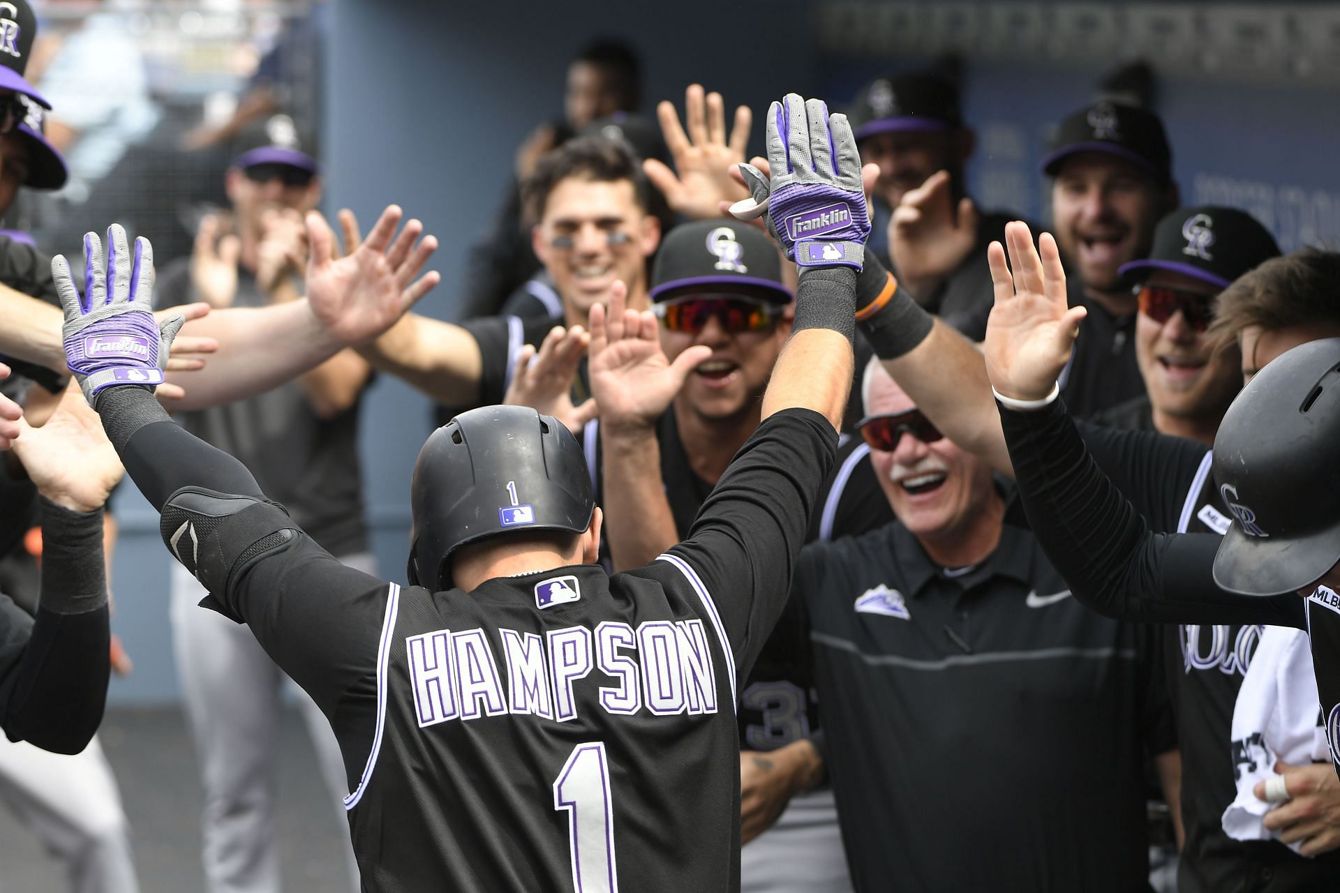 Colorado Rockies dugout is a pretty happy place