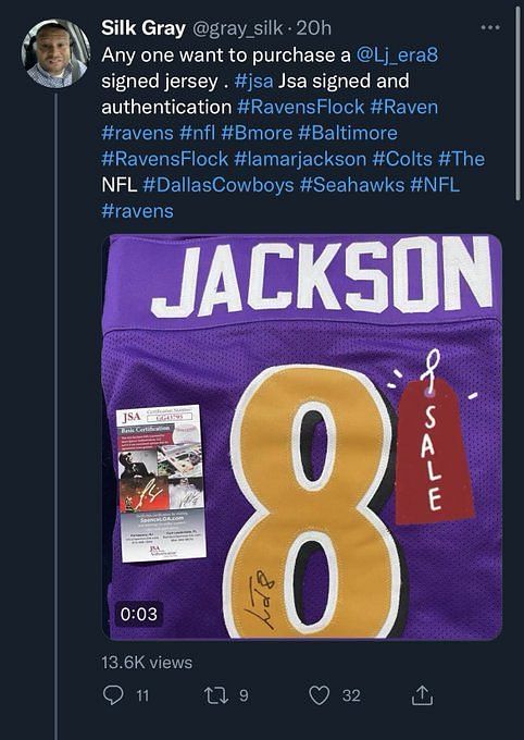 Lamar Jackson Signed Jersey (jsa)