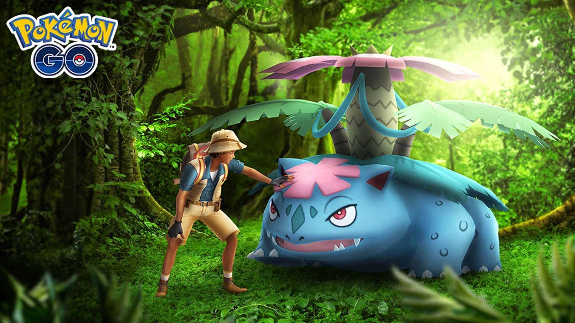 A promotional image for Mega Venusaur arriving in Pokemon GO (Image via Niantic)