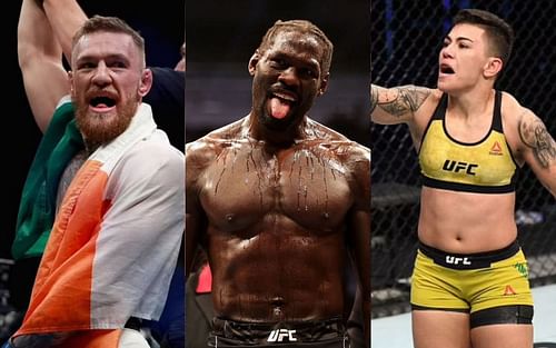 Conor McGregor, Jared Cannonier, and Jessica Andrade (left to right)