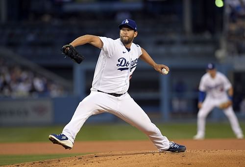 The Los Angeles Dodgers' Clayton Kershaw looks to lead his team to a series victory Sunday.