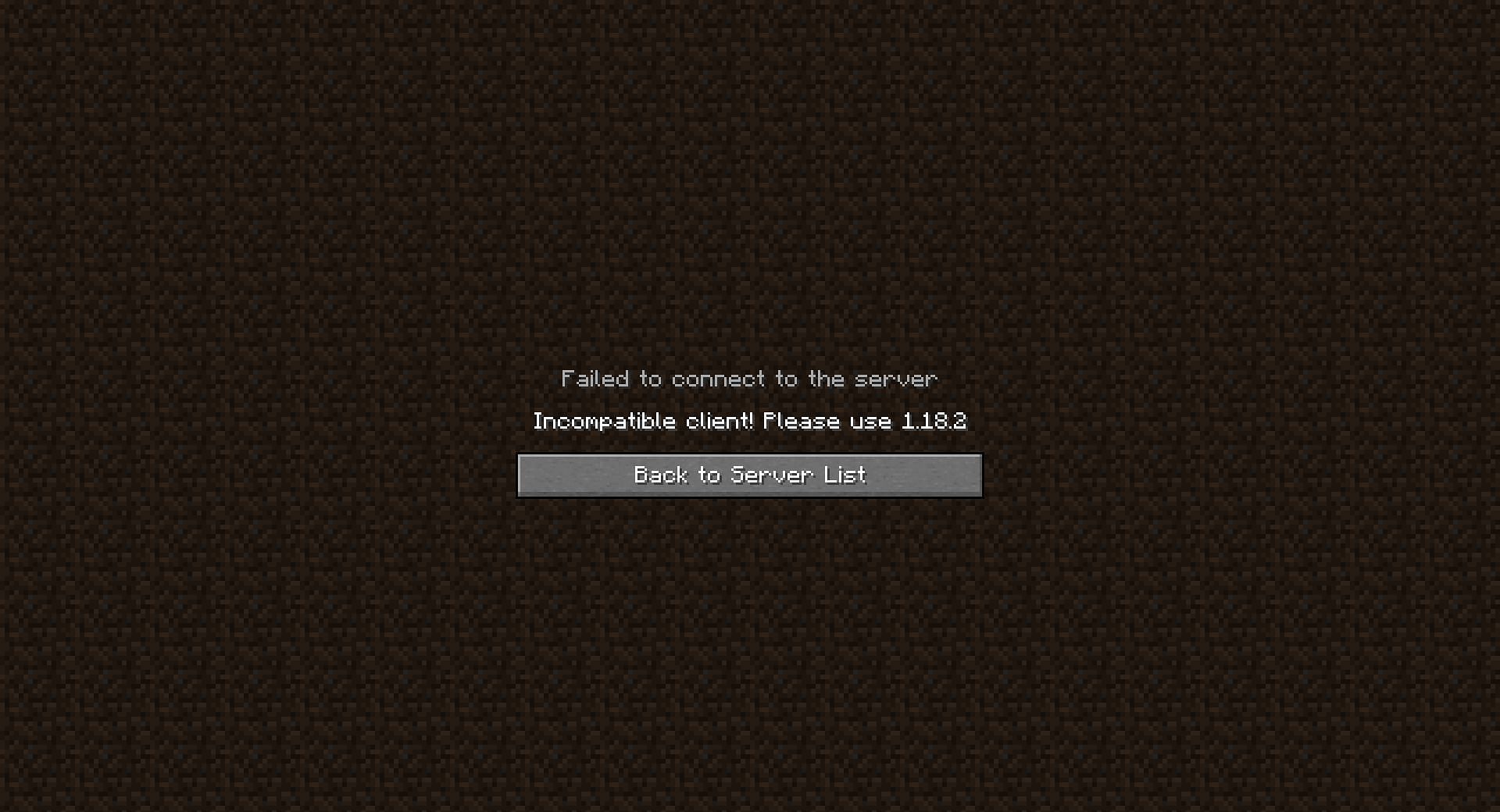 An example of the outdated server error screen (Image via Minecraft)