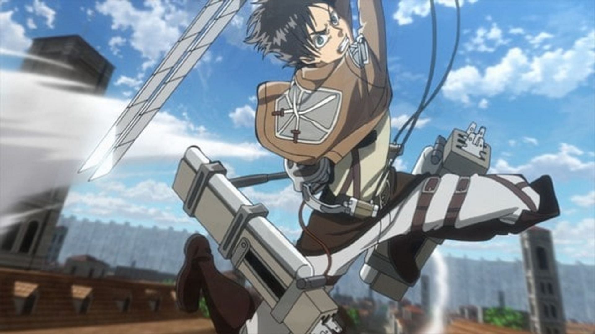 ODM gear lets users zip around in &#039;Attack on Titan&#039; (Image via Funimation)