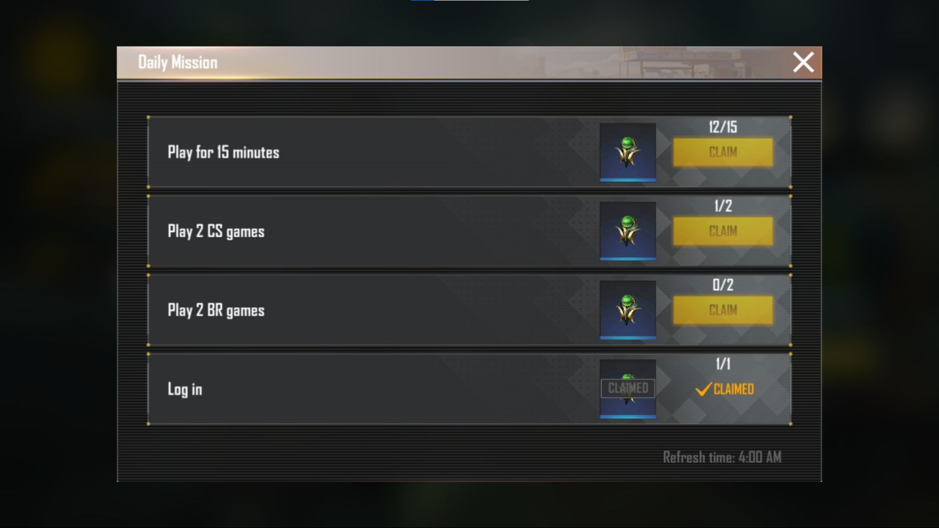 Daily missions (Image via Garena)