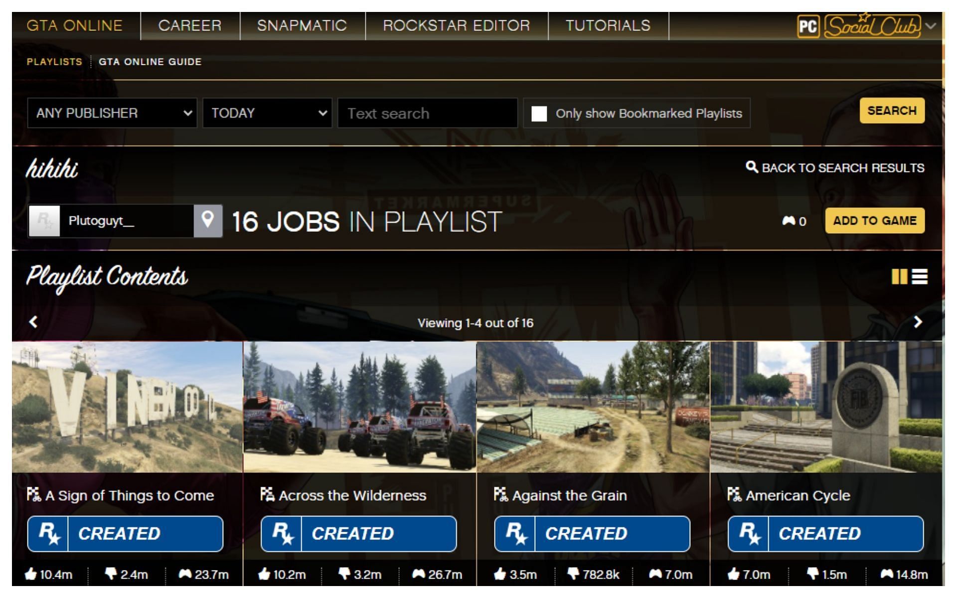 A simple and welcoming name for a racing playlist (Image via Rockstar Games)