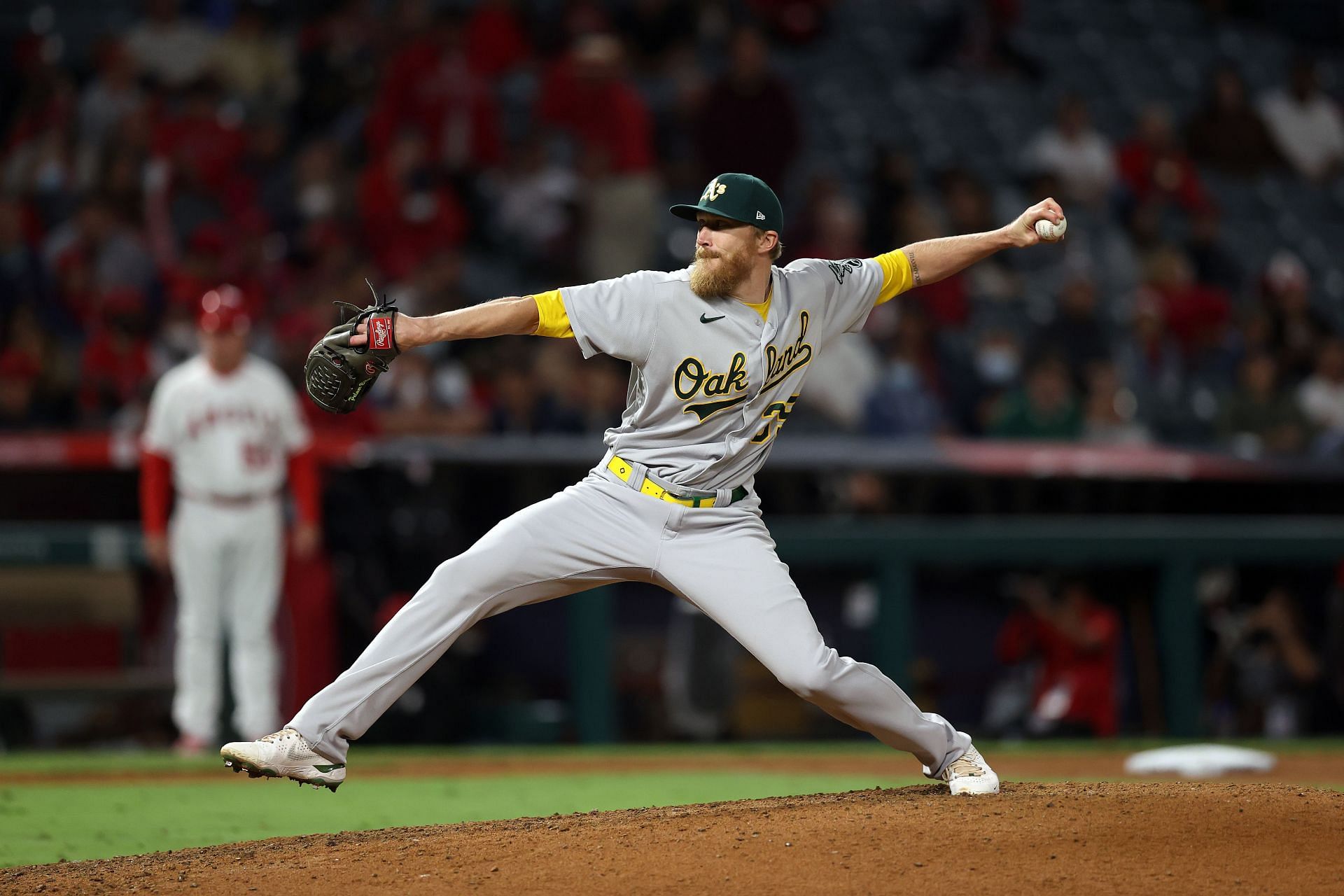 Diekman pitching for the Oakland Athletics in 2021