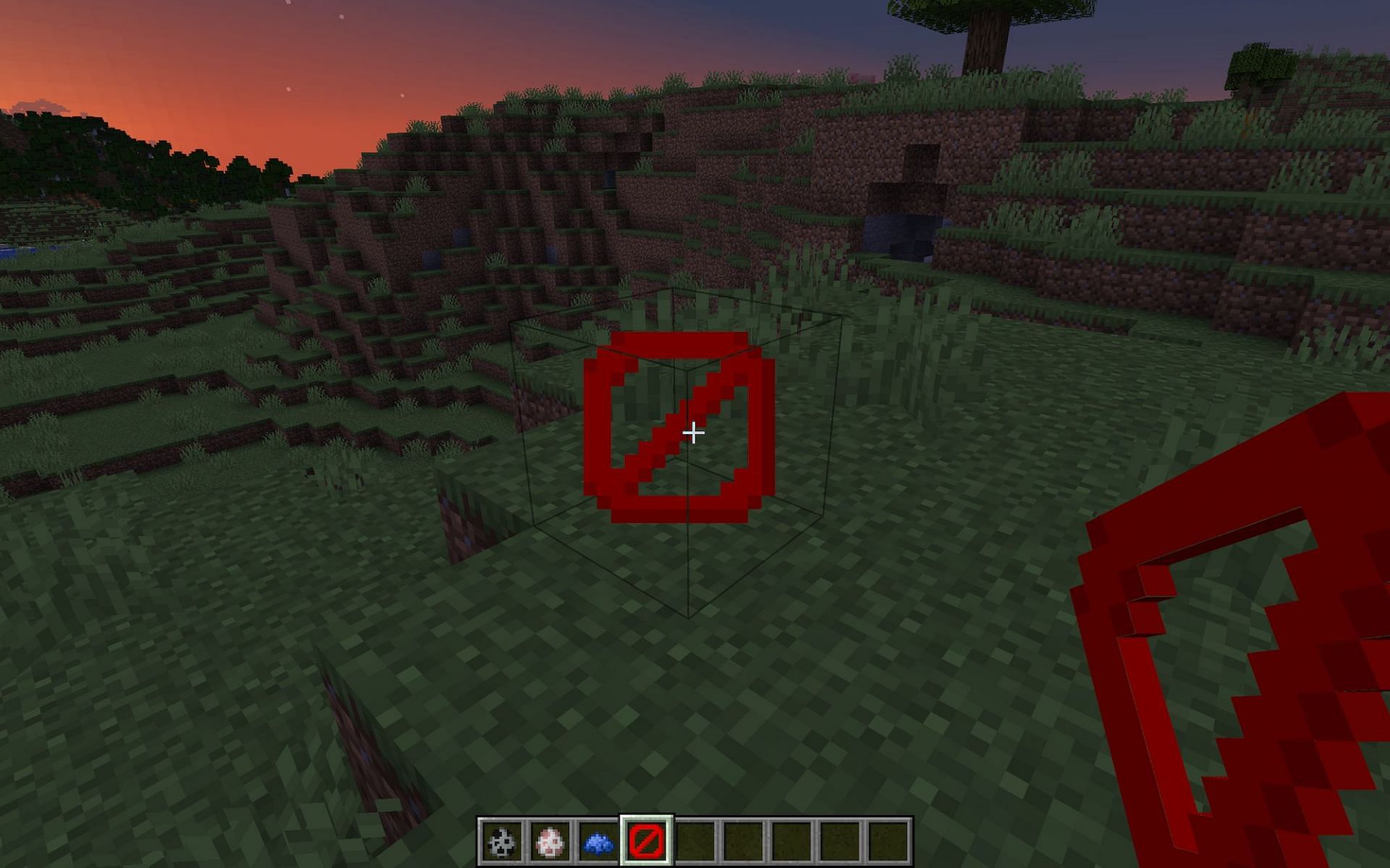 An invisible barrier block [Image via Minecraft]