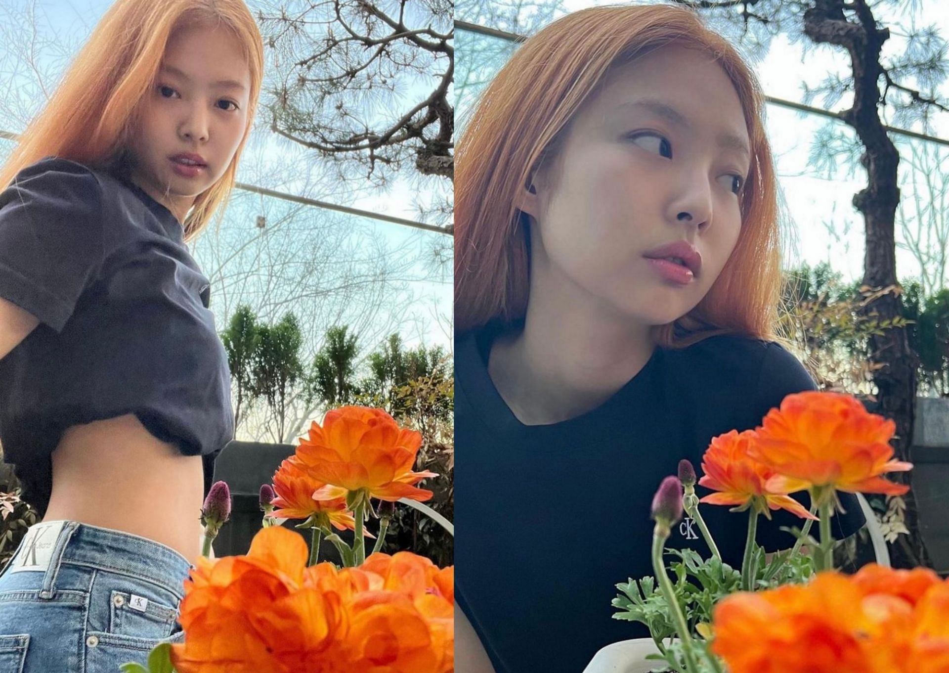 K-pop idol Jennie surprises fans with a bright orange hair color (Image via @jennierubyjane/Instagram)