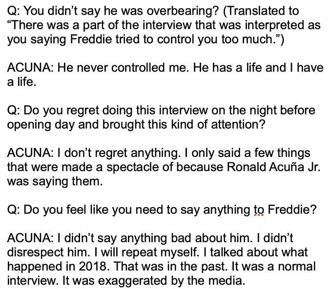 Didn't Say Anything Bad”- Atlanta Braves Star Ronald Acuna Jr. Clarifies  Comments on “Clashes” With Freddie Freeman - EssentiallySports