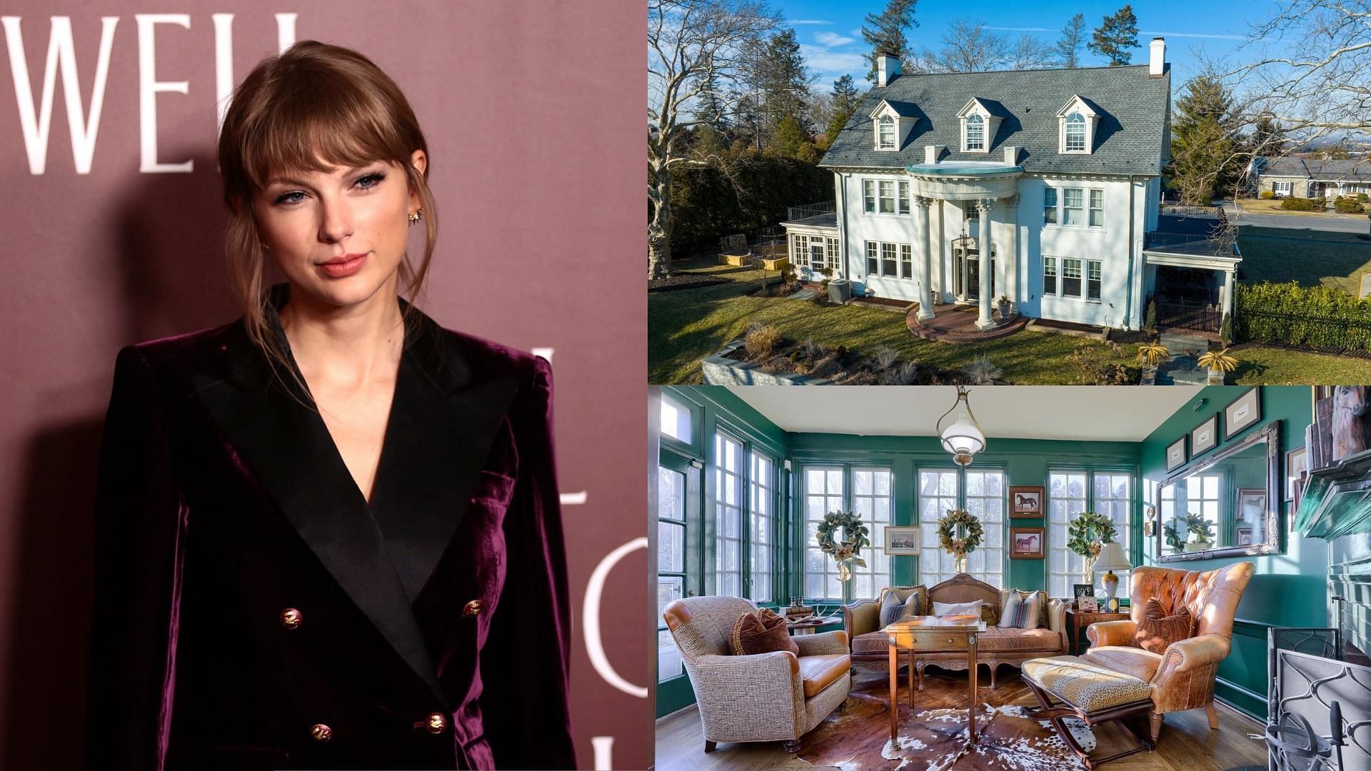 Taylor Swift&#039;s childhood home in Wyomissing, Pennsylvania, goes on sale for $1 million (Images via Dimitrios Kambouris/Getty Images &amp; Redfin)