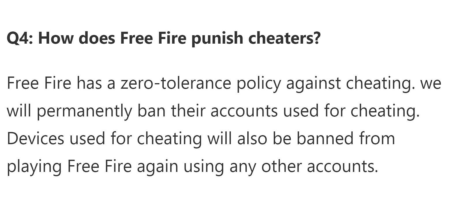 Cheating can lead to permanent bans and players must never use any hacks (Image via Garena)