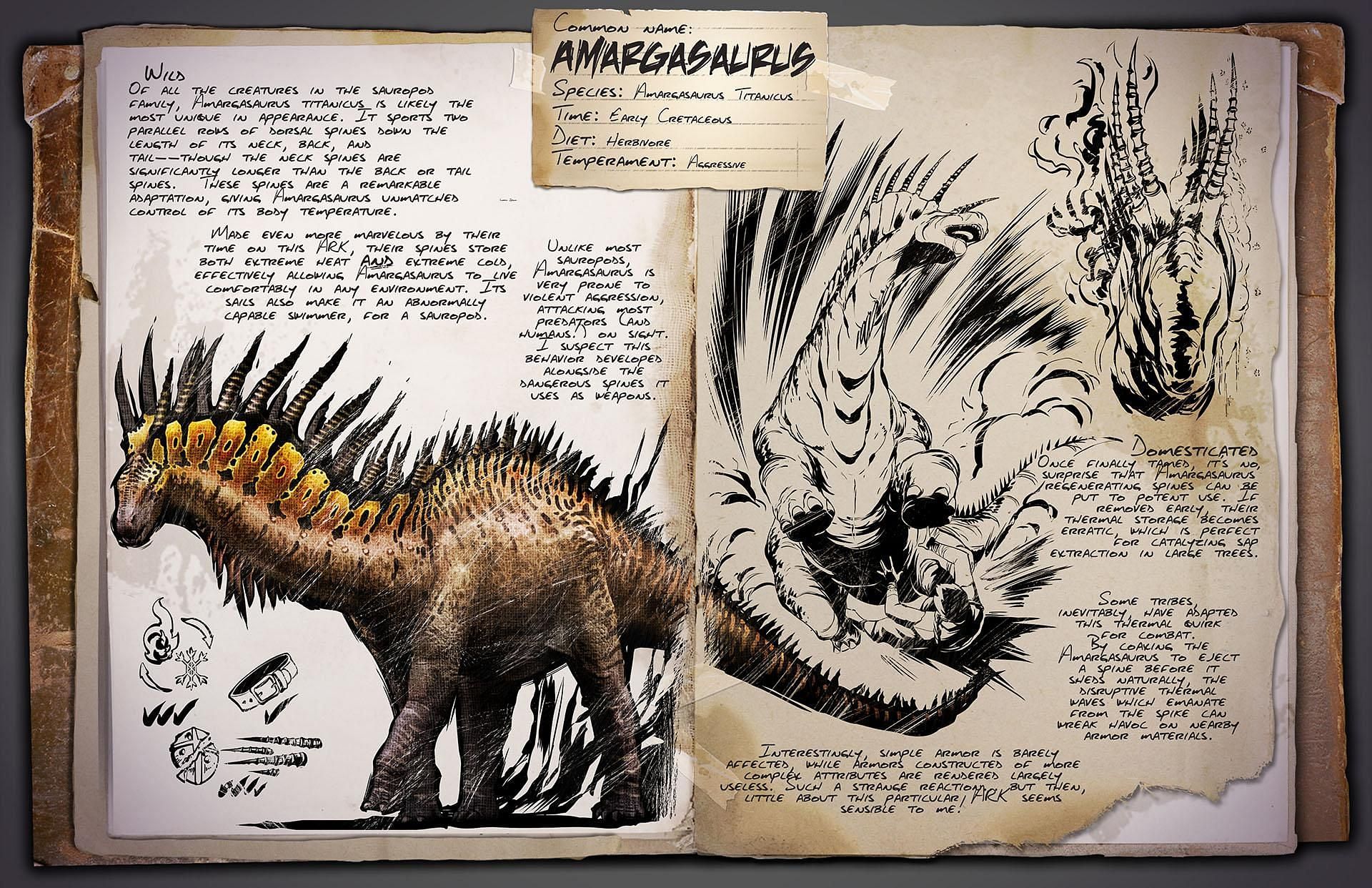 Amargasaurus, Lost Island (Image via ARK fandom)