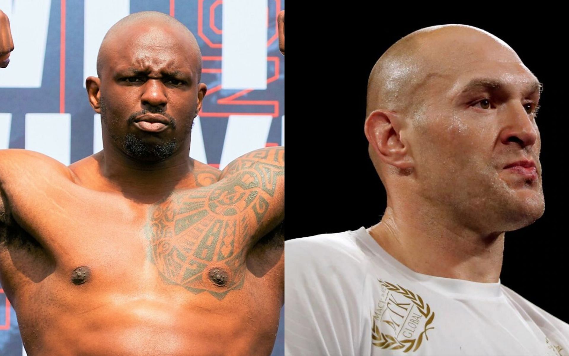 Dillian Whyte (left) and Tyson Fury (right)
