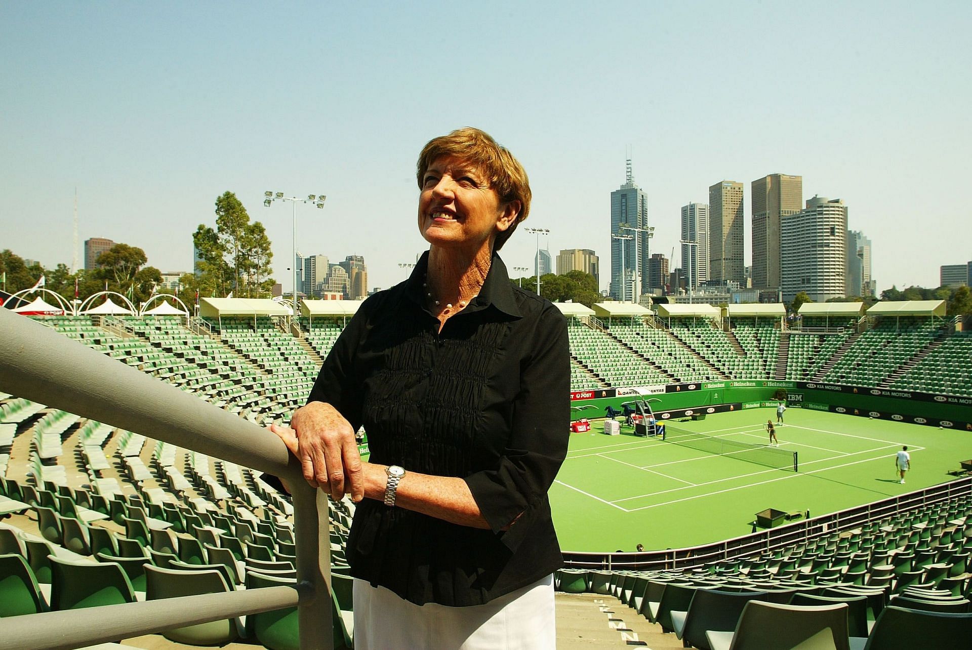 Margaret Court pictured at the Margaret Court Arena in Melbourne