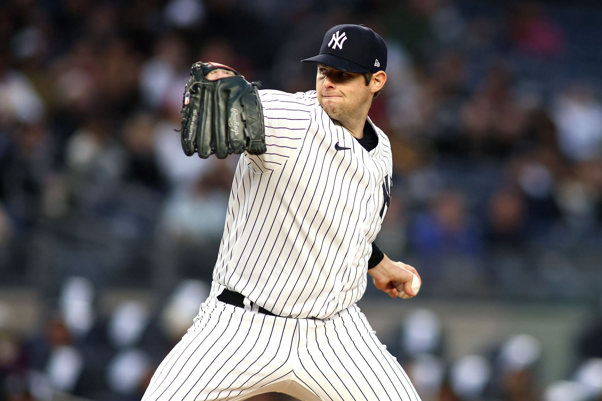 Jordan Montgomery pitches during a Boston Red Sox v New York Yankees game earlier this year.