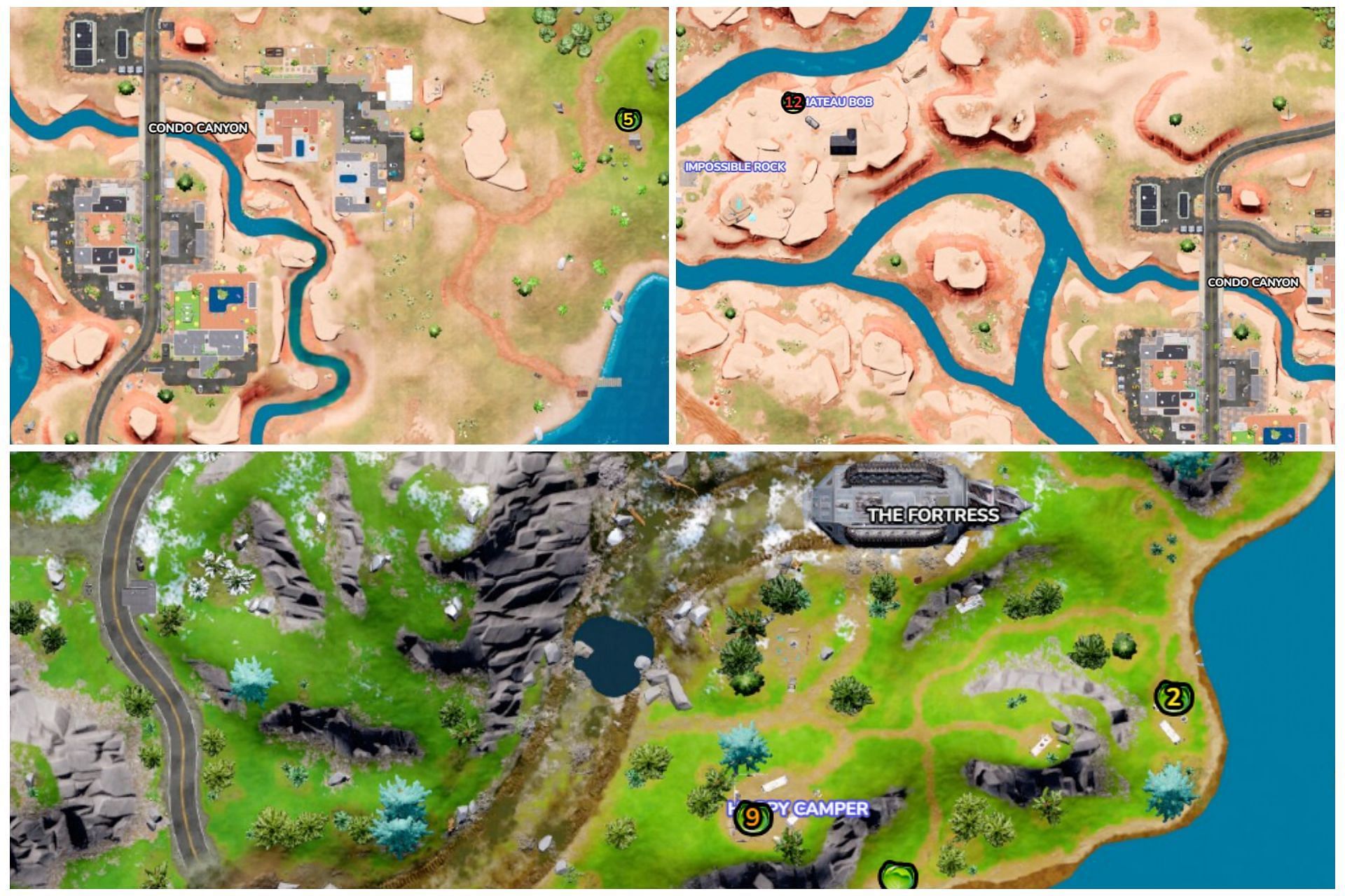 Locations for cabbage in Chapter 3 Season 2 (Image via Fortnite.GG)