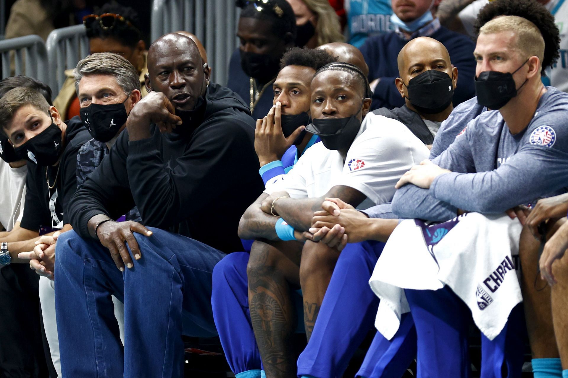 Michael Jordan and his team, the Charlotte Hornets.