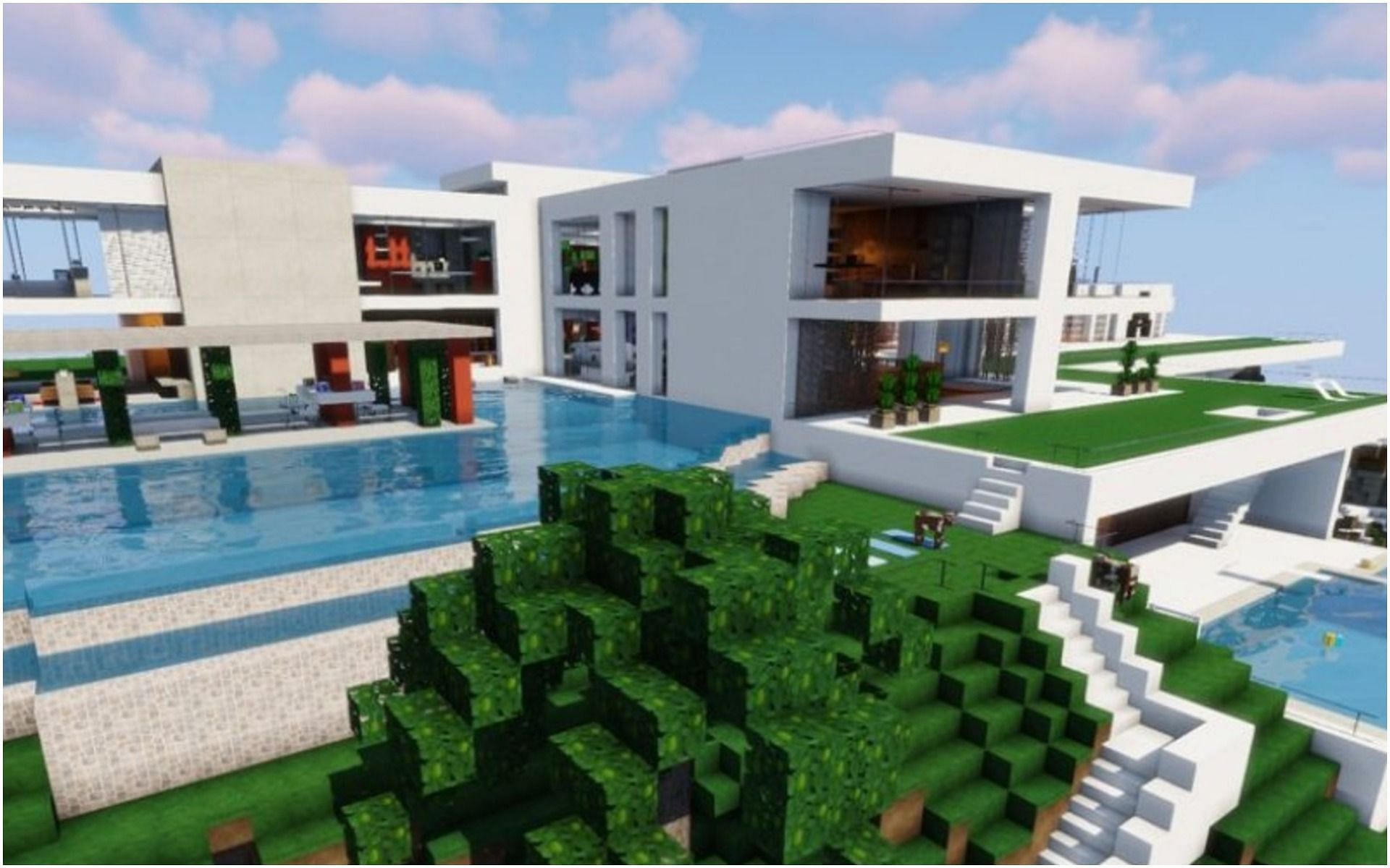 A modern house in Minecraft (Image via Minecraft)