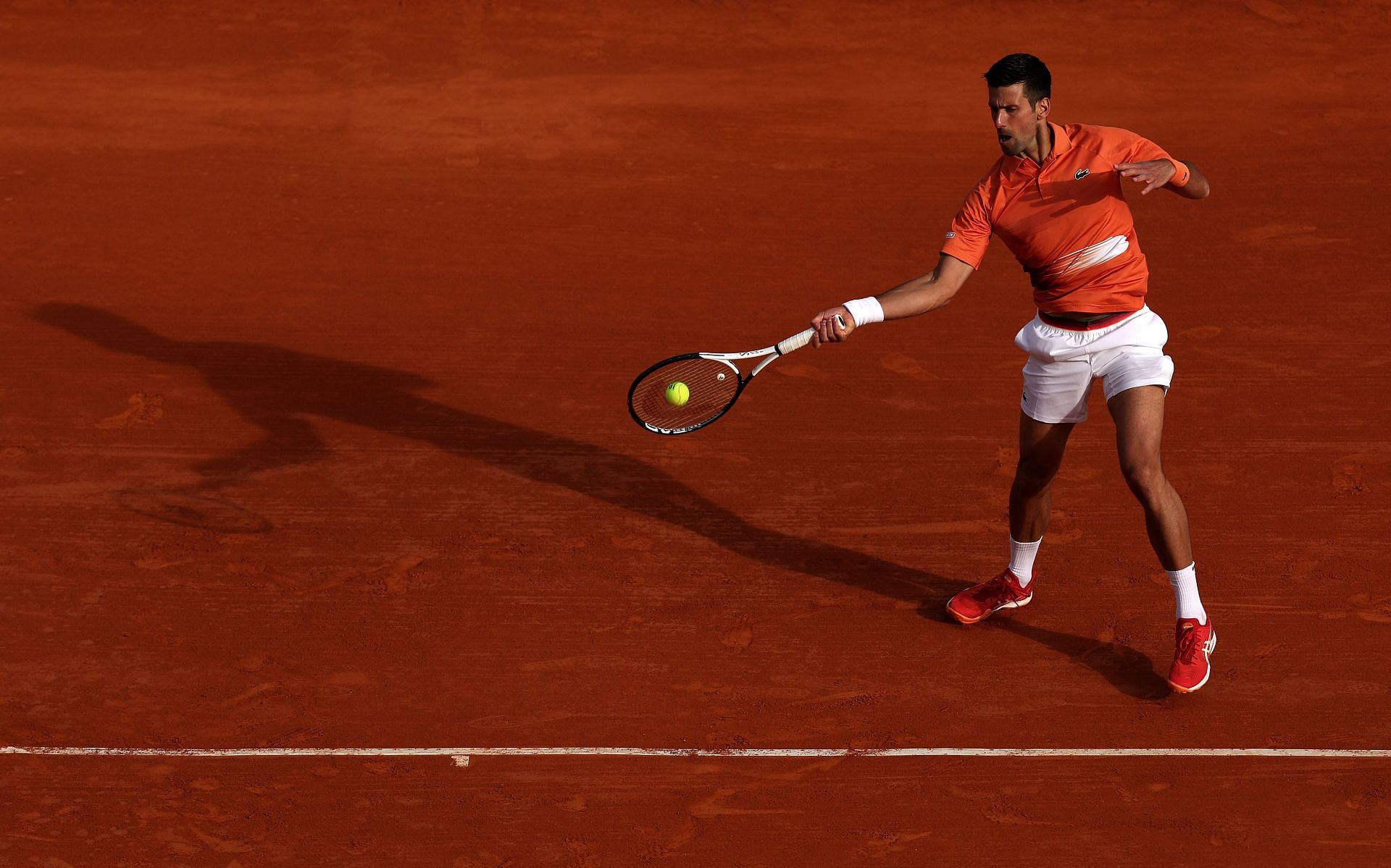 Novak Djokovic in action at the 2022 Rolex Monte-Carlo Masters