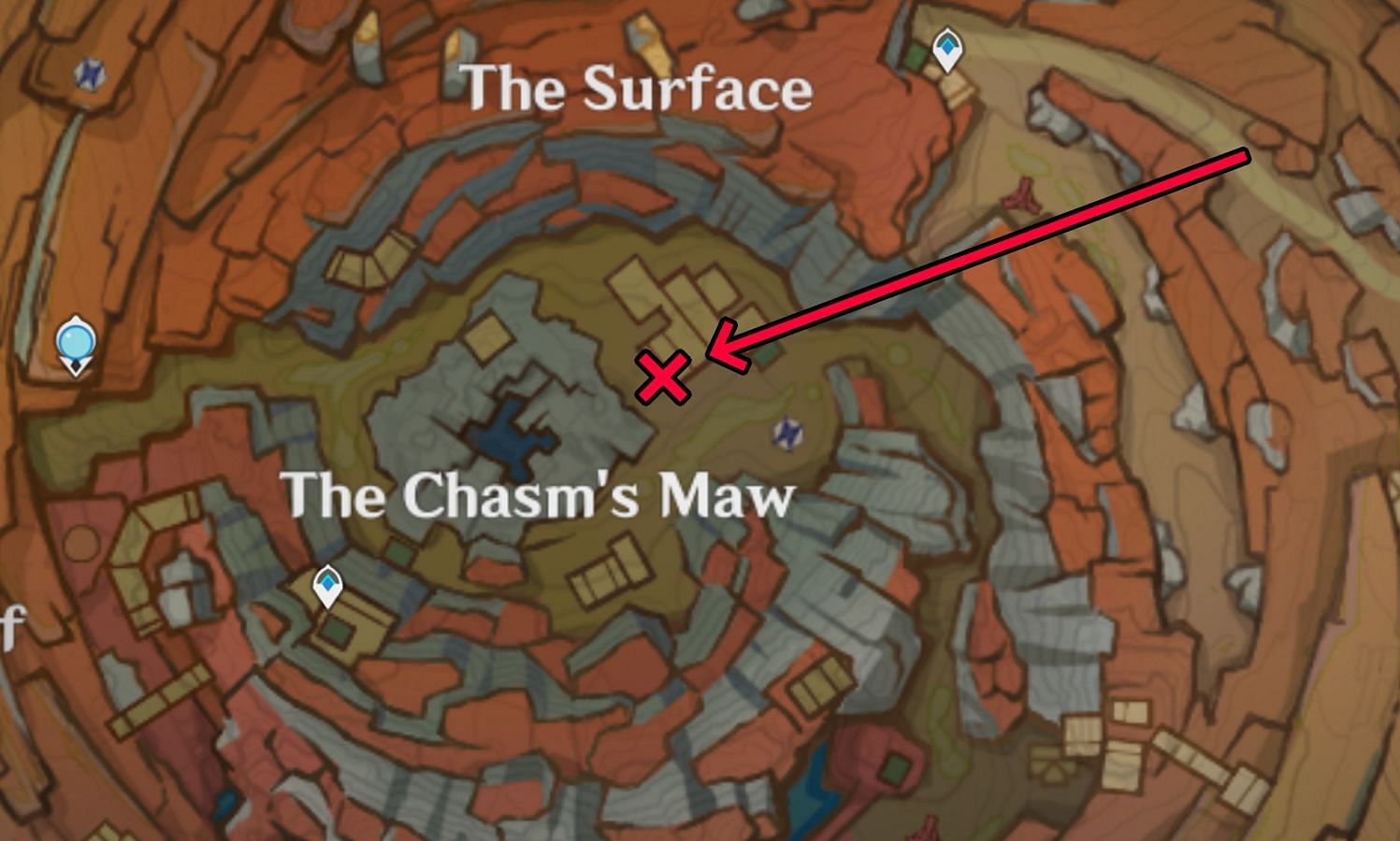 The Helm of Warding&#039;s location in Genshin Impact on the world map (Image via miHoYo)