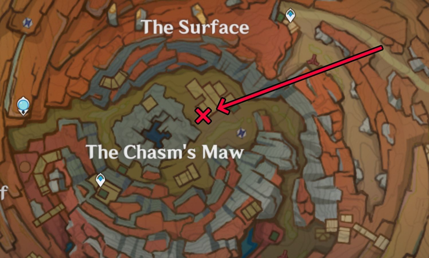 The Helm of Warding&#039;s location in Genshin Impact on the world map (Image via miHoYo)