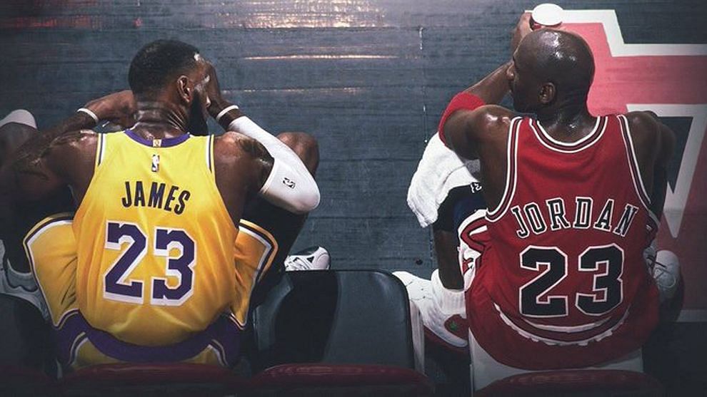 LeBron James, left, and Michael Jordan