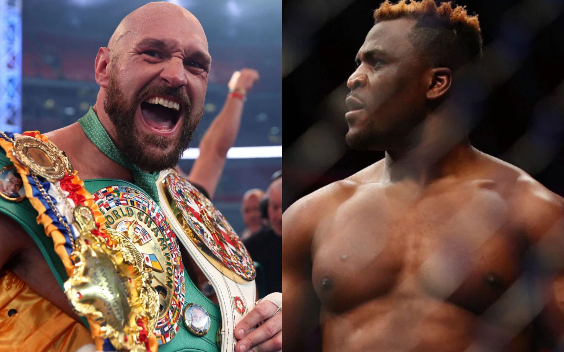 Tyson Fury (left), Francis Ngannou (right)