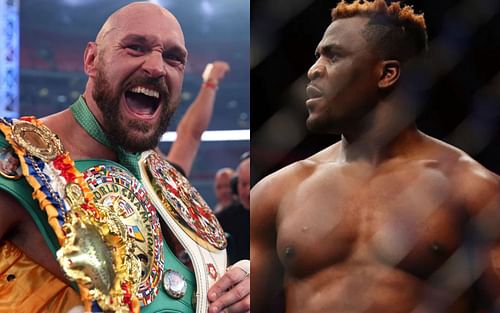 Tyson Fury (left), Francis Ngannou (right)