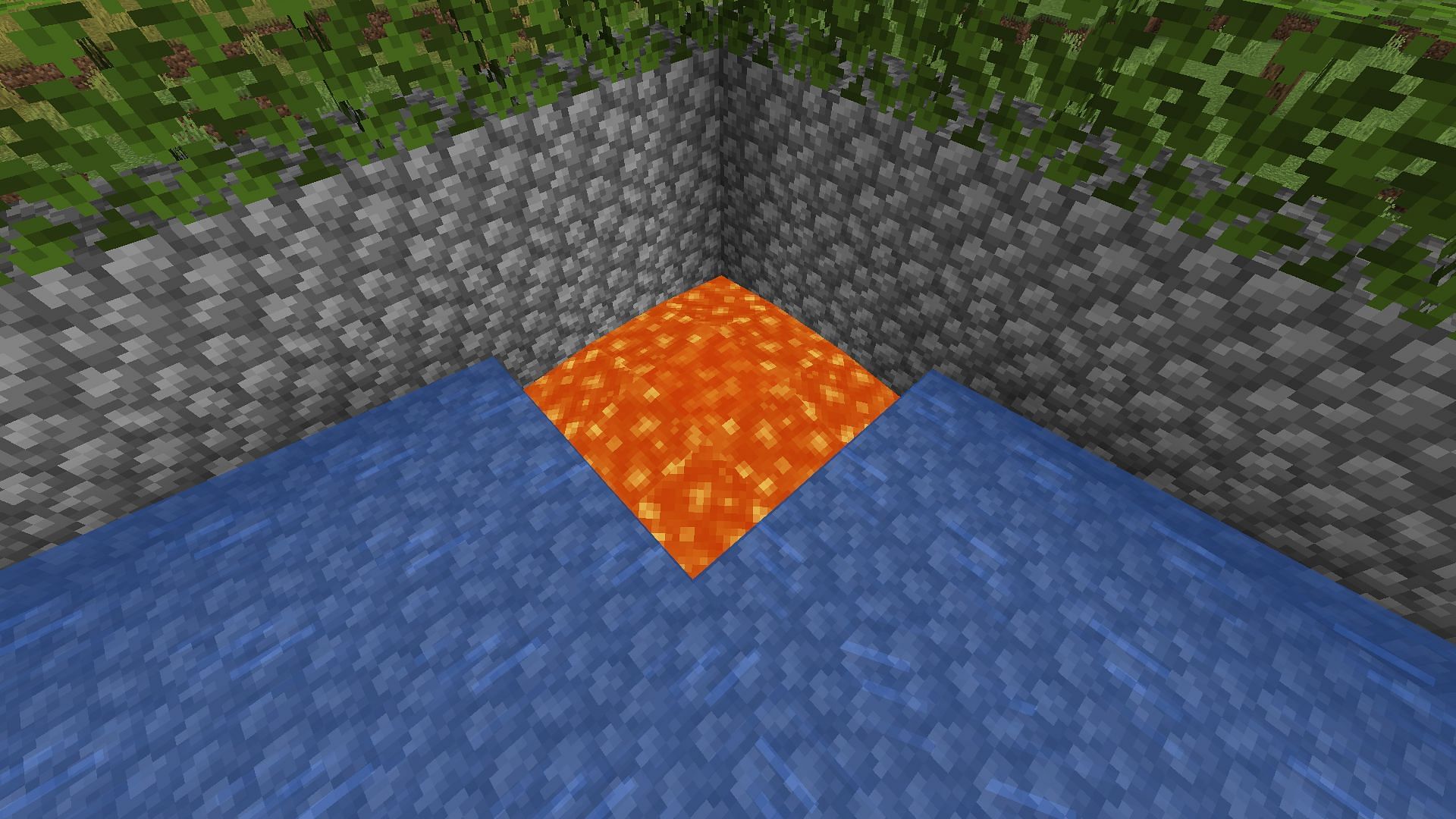 The lava placed into the killbox (Image via Minecraft)