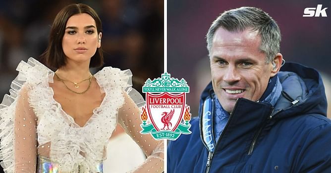 Dua Lipa's bond with Liverpool increases as she poses with club jersey and Jamie Carragher