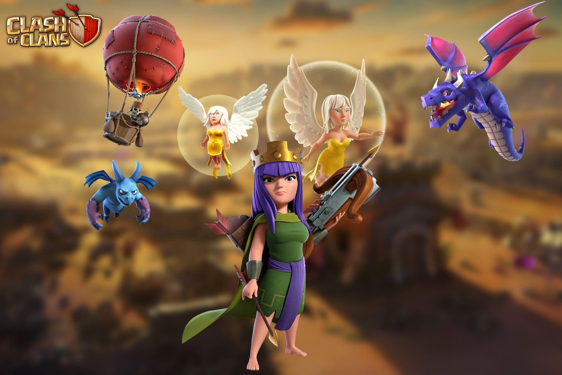 Queen Charge DragLoon attack strategy in Clash of Clans (Image via Sportskeeda)