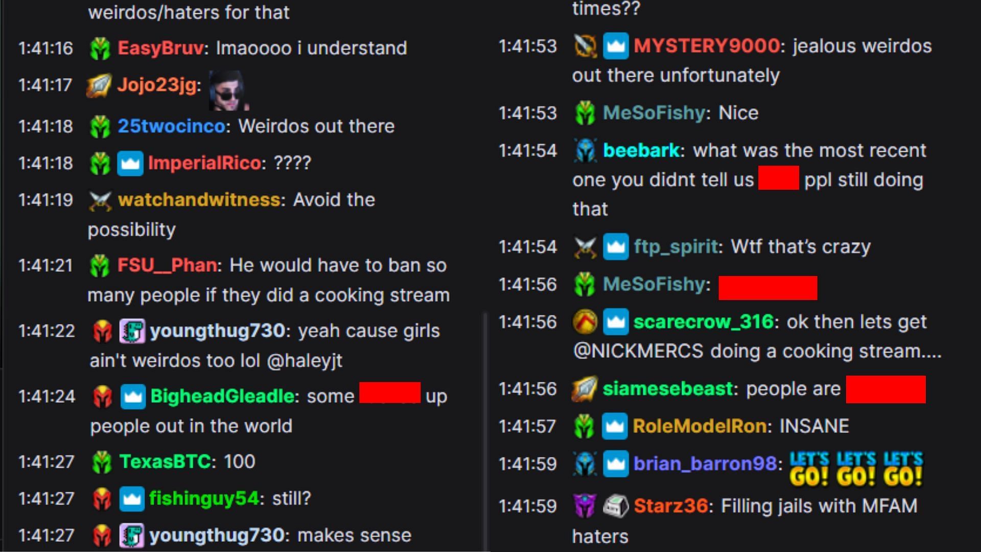 Chat reacts to Nickmercs&#039; stream (Image via Twitch)