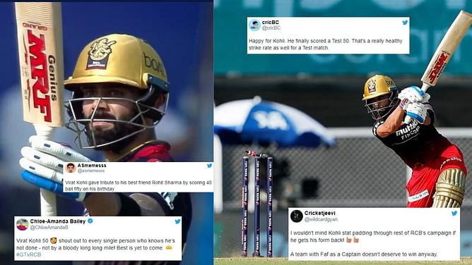 "Tuk Tuk award for his iconic knock!" - Fans split over Virat Kohli's first fifty of IPL 2022