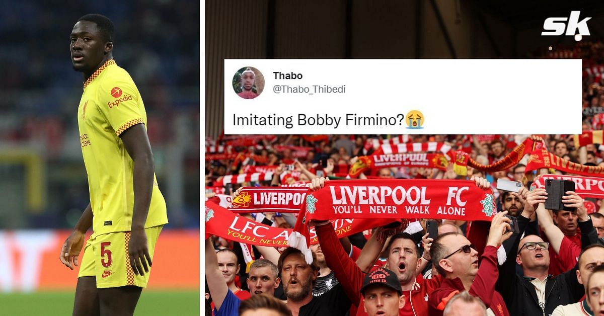 Football fans on Twitter react hilariously to Fabinho&#039;s failed celebration.