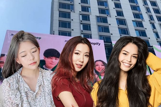 Valkyrae, Fuslie, and others react as Sykkuno’s merchandise makes a billboard appearance