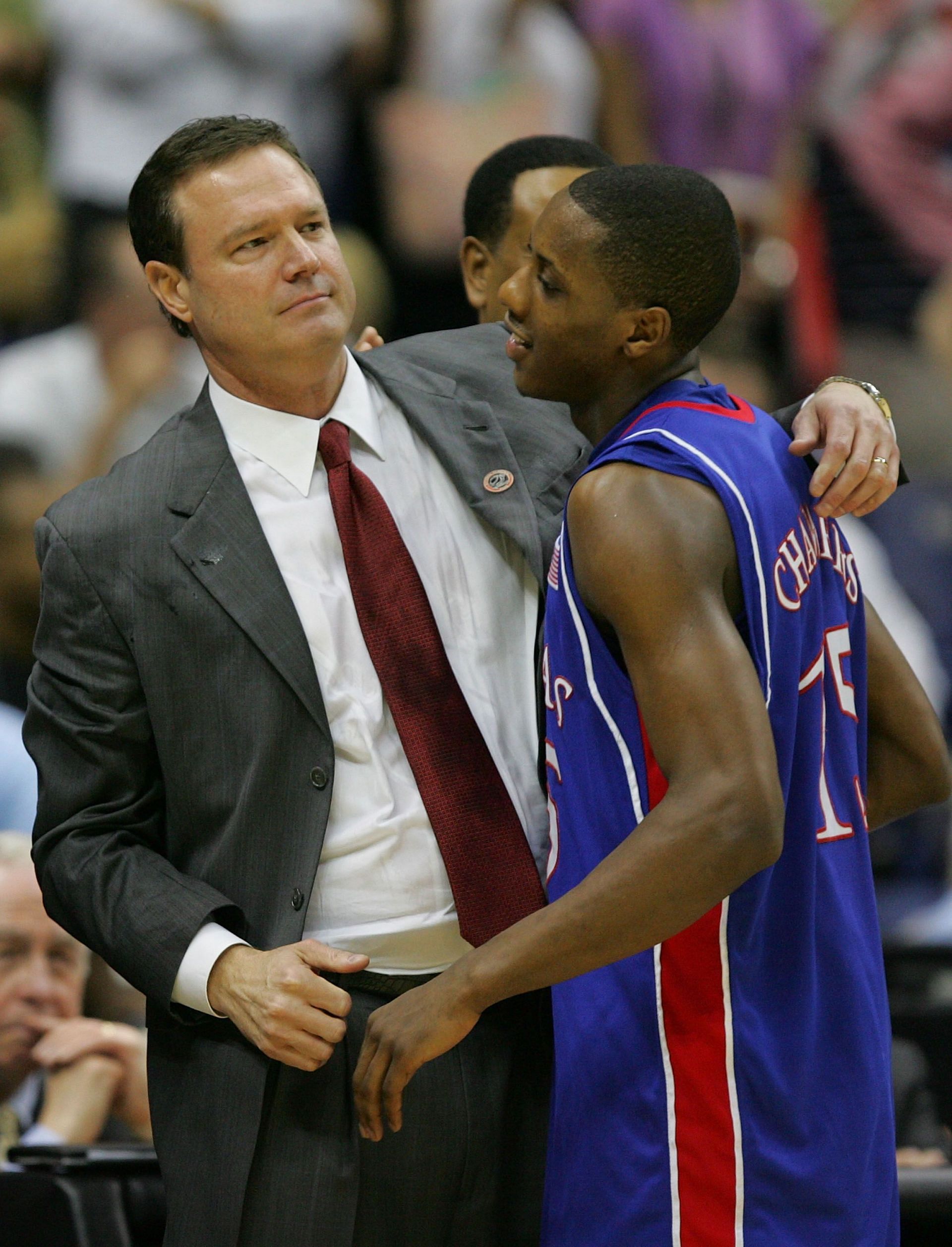Mario Chalmers and coach Bill Self won the 2008 national championship.