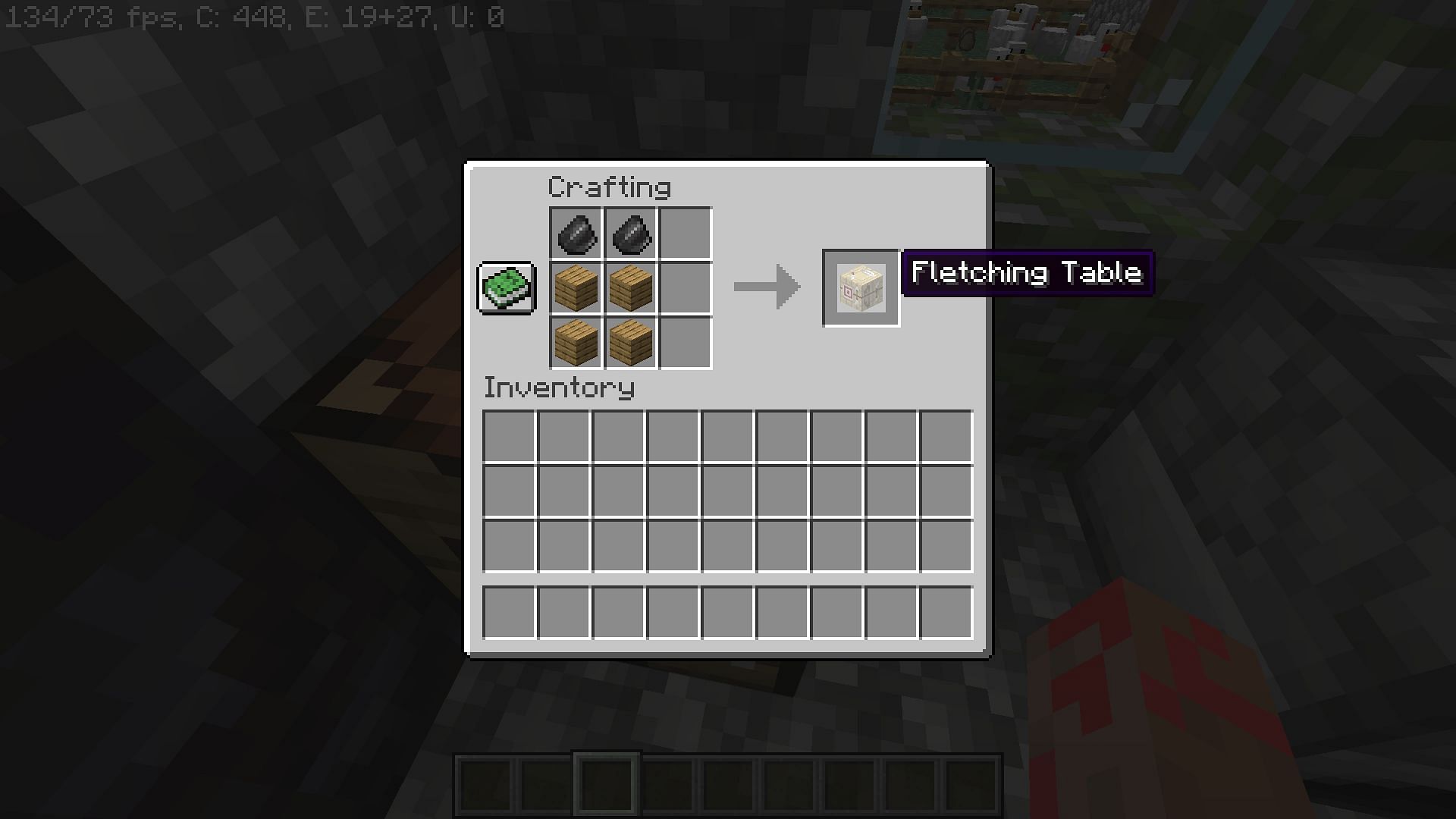 Here is the how the fletching table can be crafted in the game (Image via Mojang)