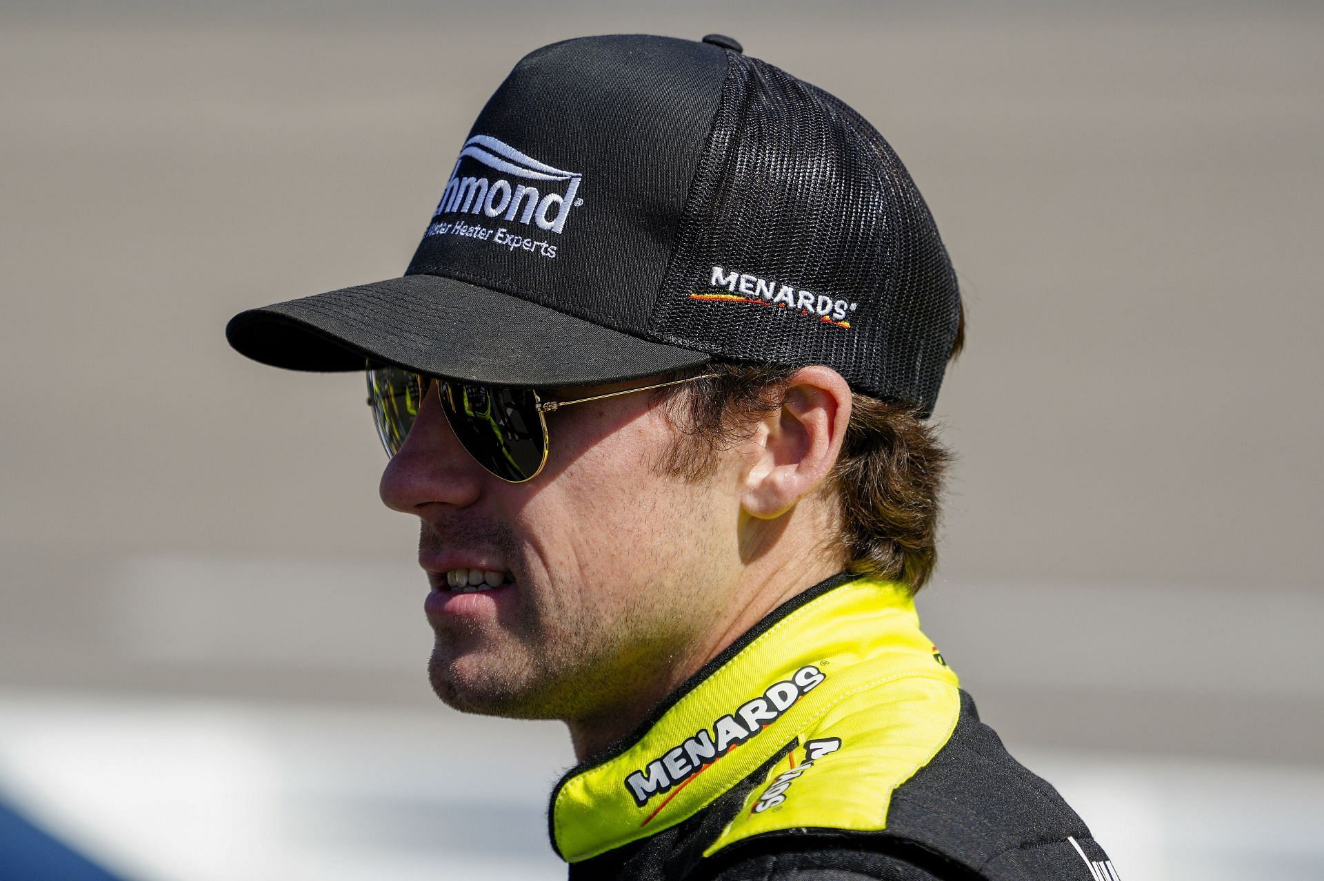 Ryan Blaney waits on the grid before the NASCAR Cup Series Toyota Owners 400 at Richmond Raceway (Photo by Jacob Kupferman/Getty Images)