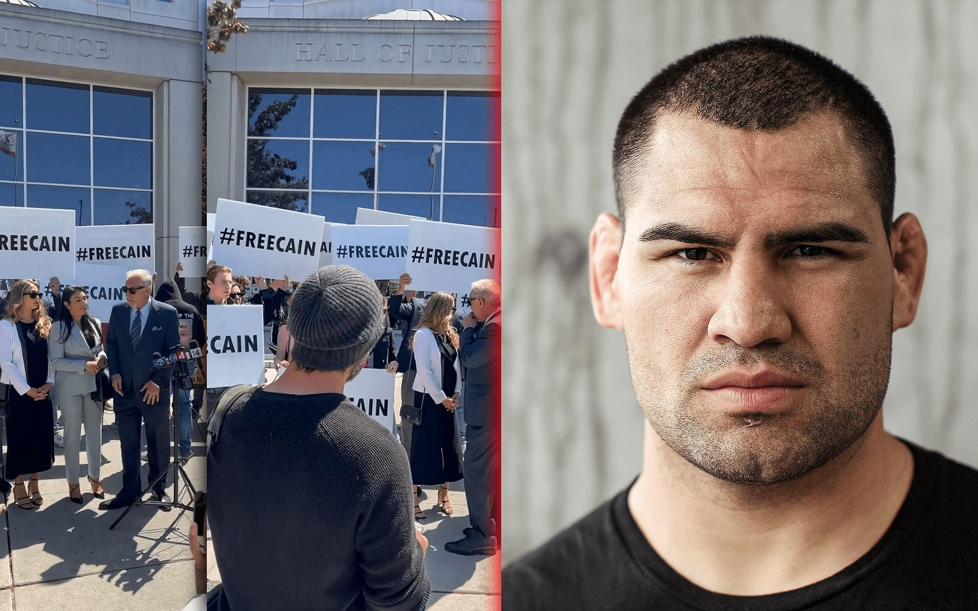 Cain Velasquez&#039;s supporters gather outside the San Jose Hall of Justice [Photo credit: @akajav on IG]
