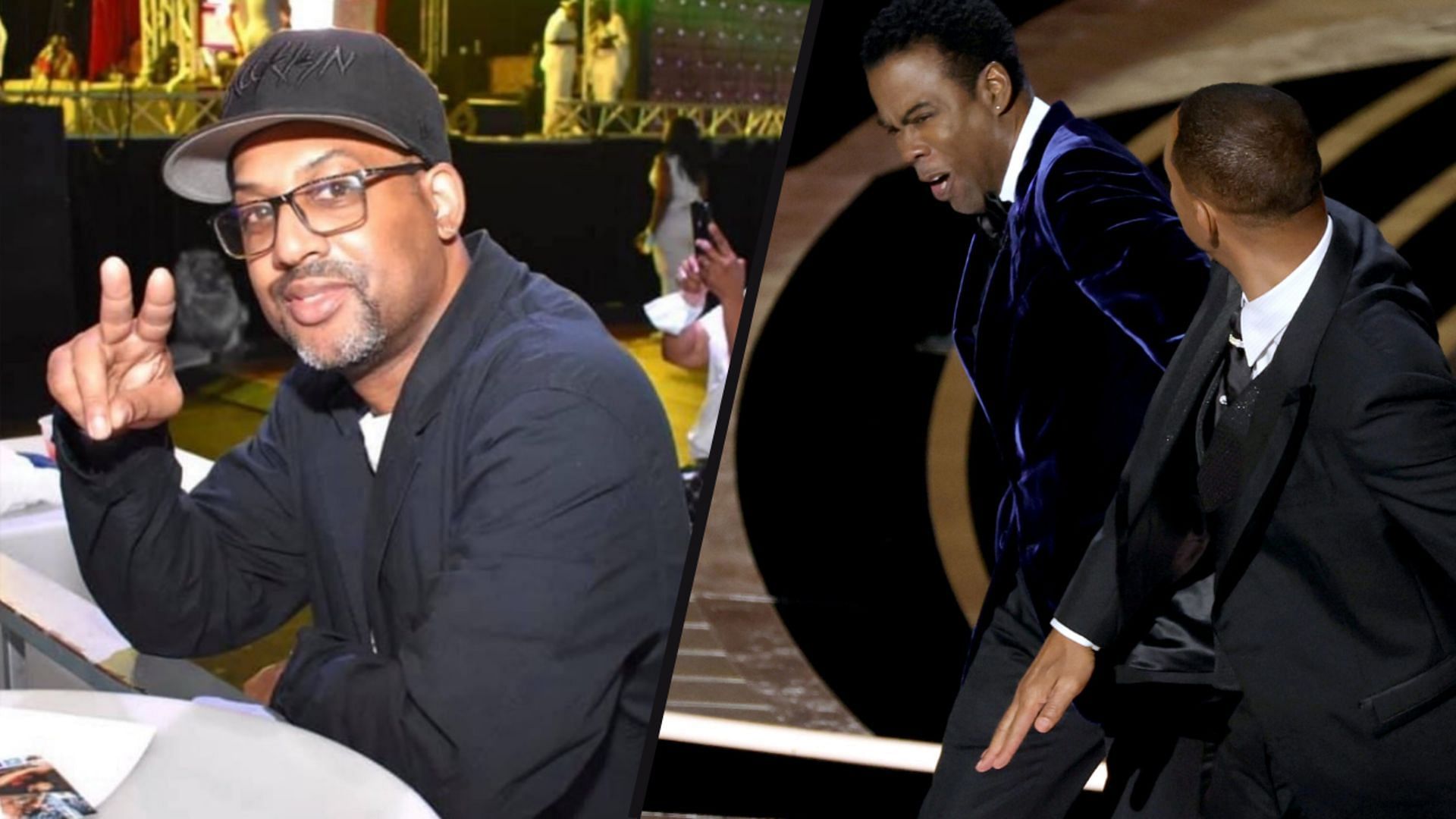 Kenny Rock opens up about his elder brother Chris Rock being slapped by Will Smith (Image via therealkennyrock/Instagram, and Neilson Barnard/Getty Images)