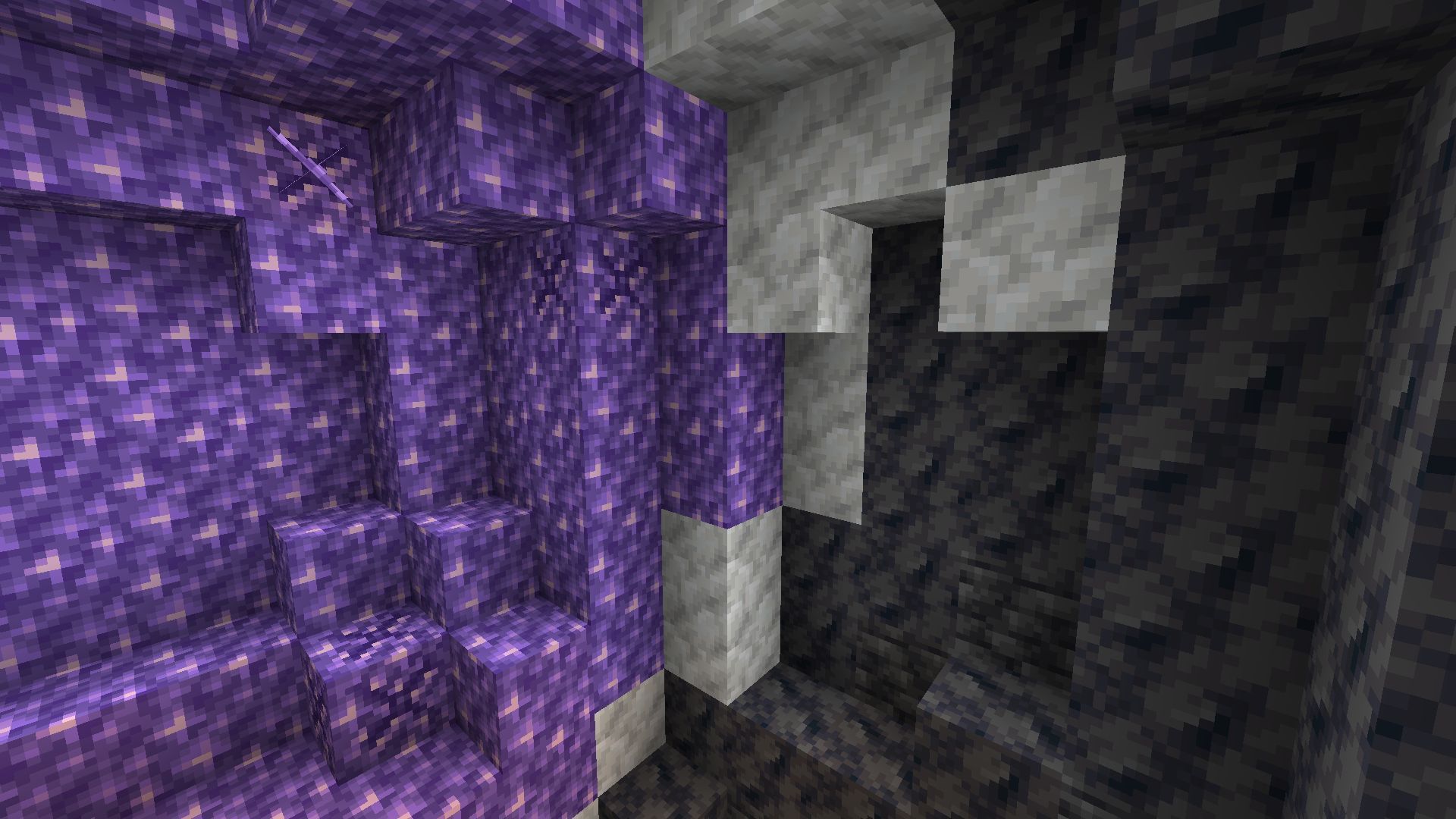 The layers of an amethyst geode (Image via Minecraft 1.18)