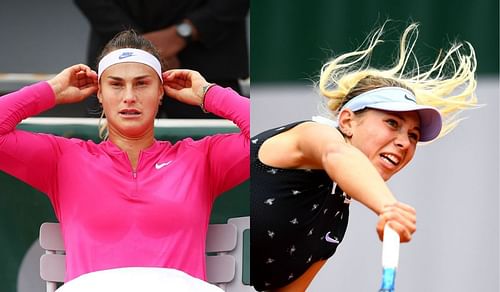 Aryna Sabalenka (L) and Amanda Anisimova will square off in the first round of the Madrid Open