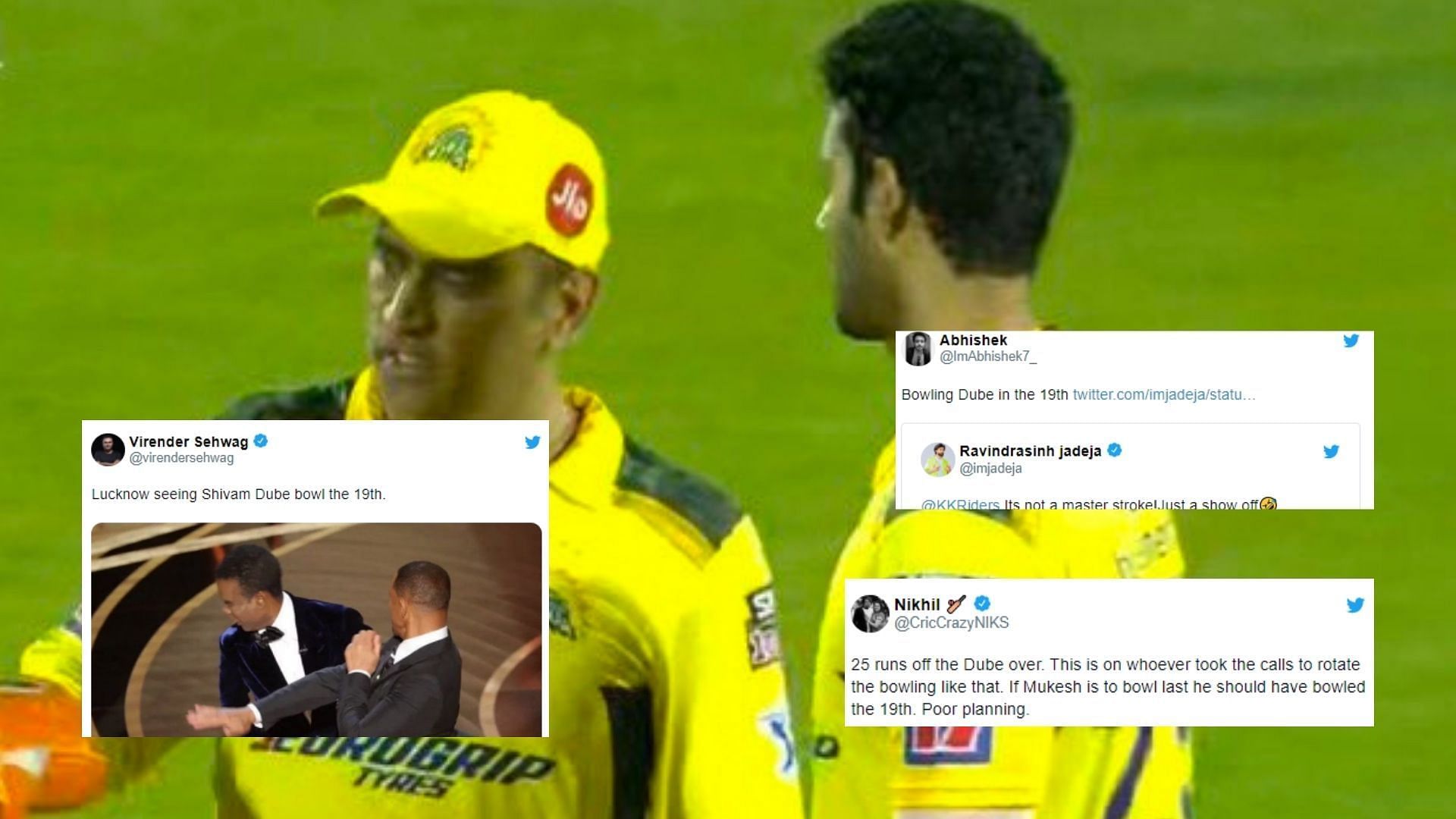 CSK fans slammed the leadership group for giving Dube such a crucial over