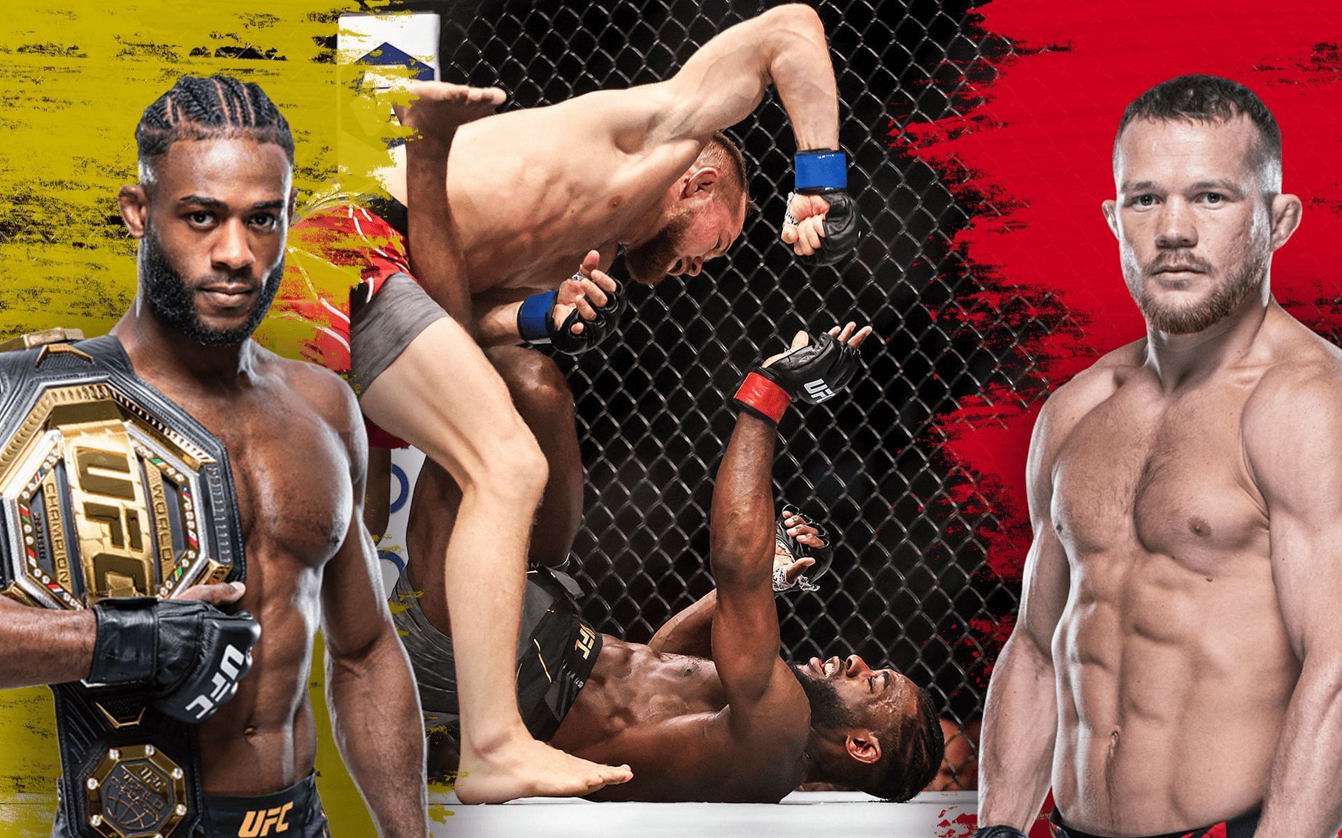 Aljamain Sterling (Left), Petr Yan (Right) (Image courtesy: ufc.com), Sterling vs. Yan 2 (Center)