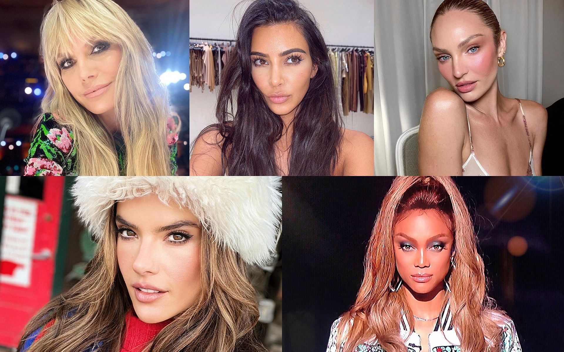 Kim Kardashian, Heidi Klum, Tyra Banks, Candice Swanepoel, Alessandra Ambrosio (Image via Instagram)