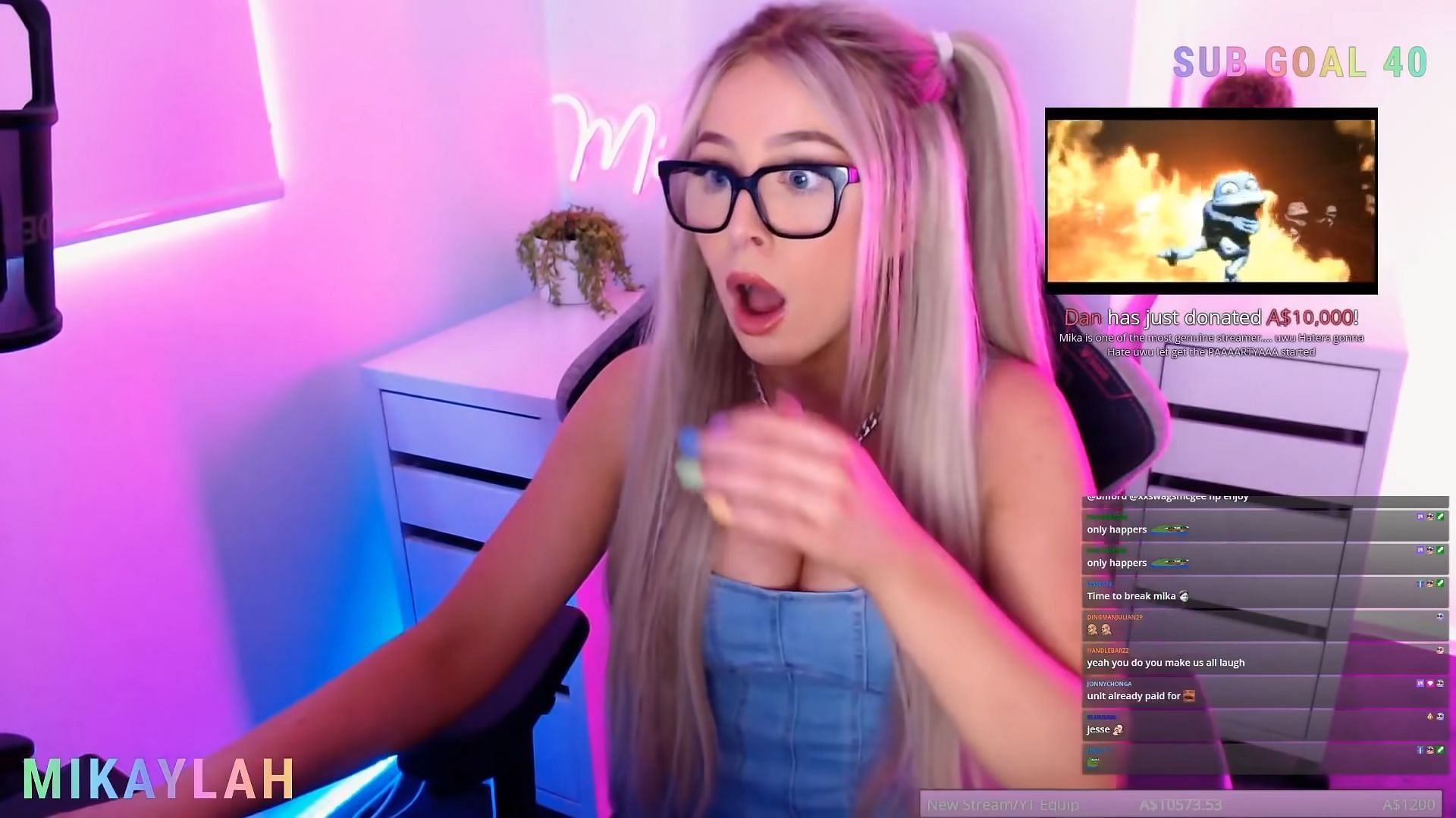 Mikaylah was shocked after receiving a massive donation (Image via YouTube)