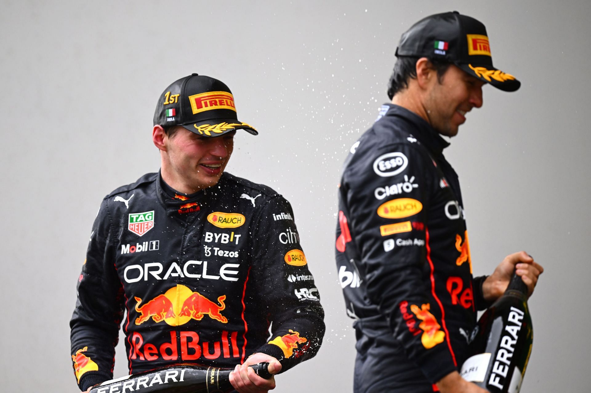 Max Verstappen (left) and Sergio Perez (right) performed their respective jobs admirably in the Imola GP