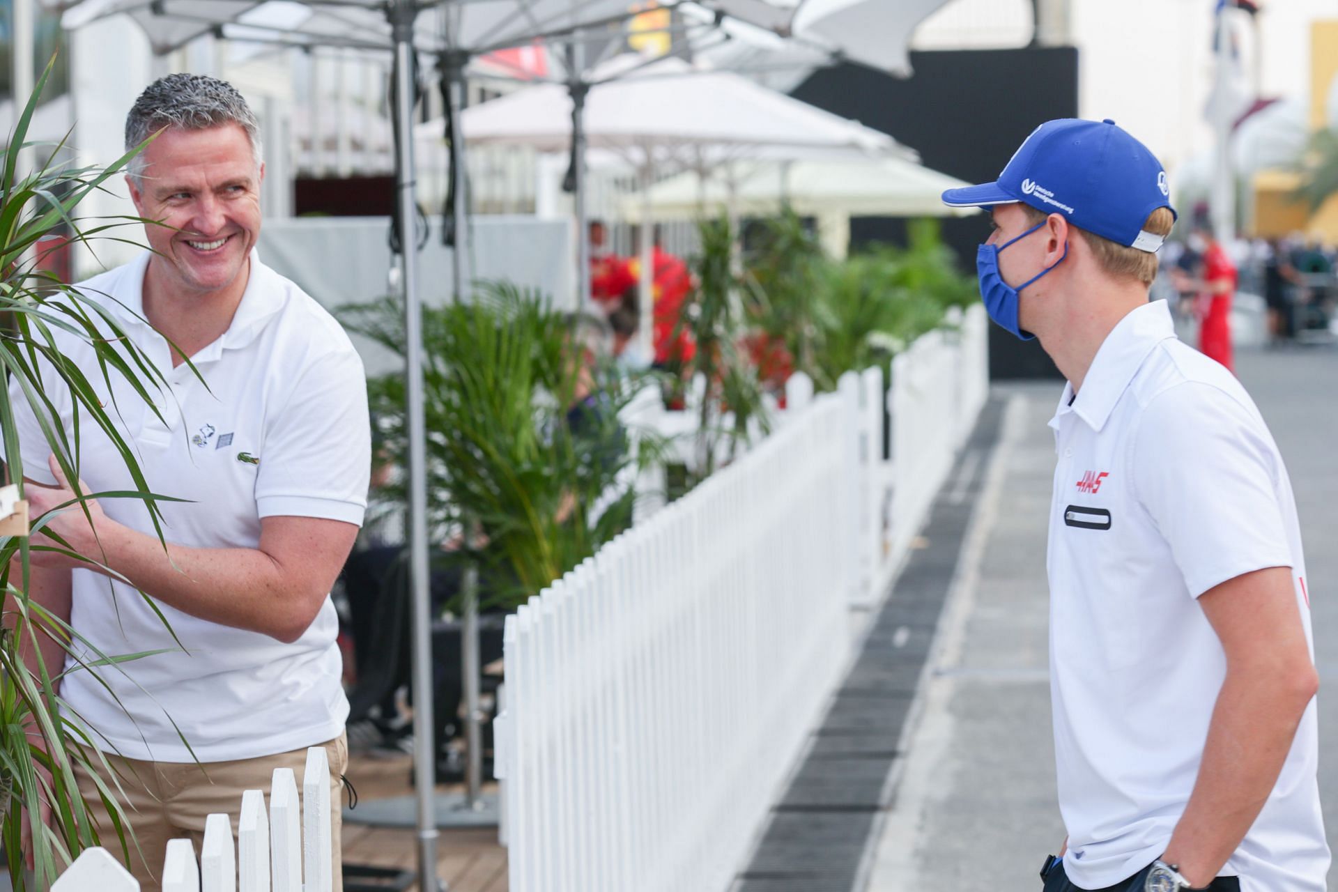 Ralf Schumacher (left) with nephew Mick (right) during the F1 Grand Prix of Qatar - Previews