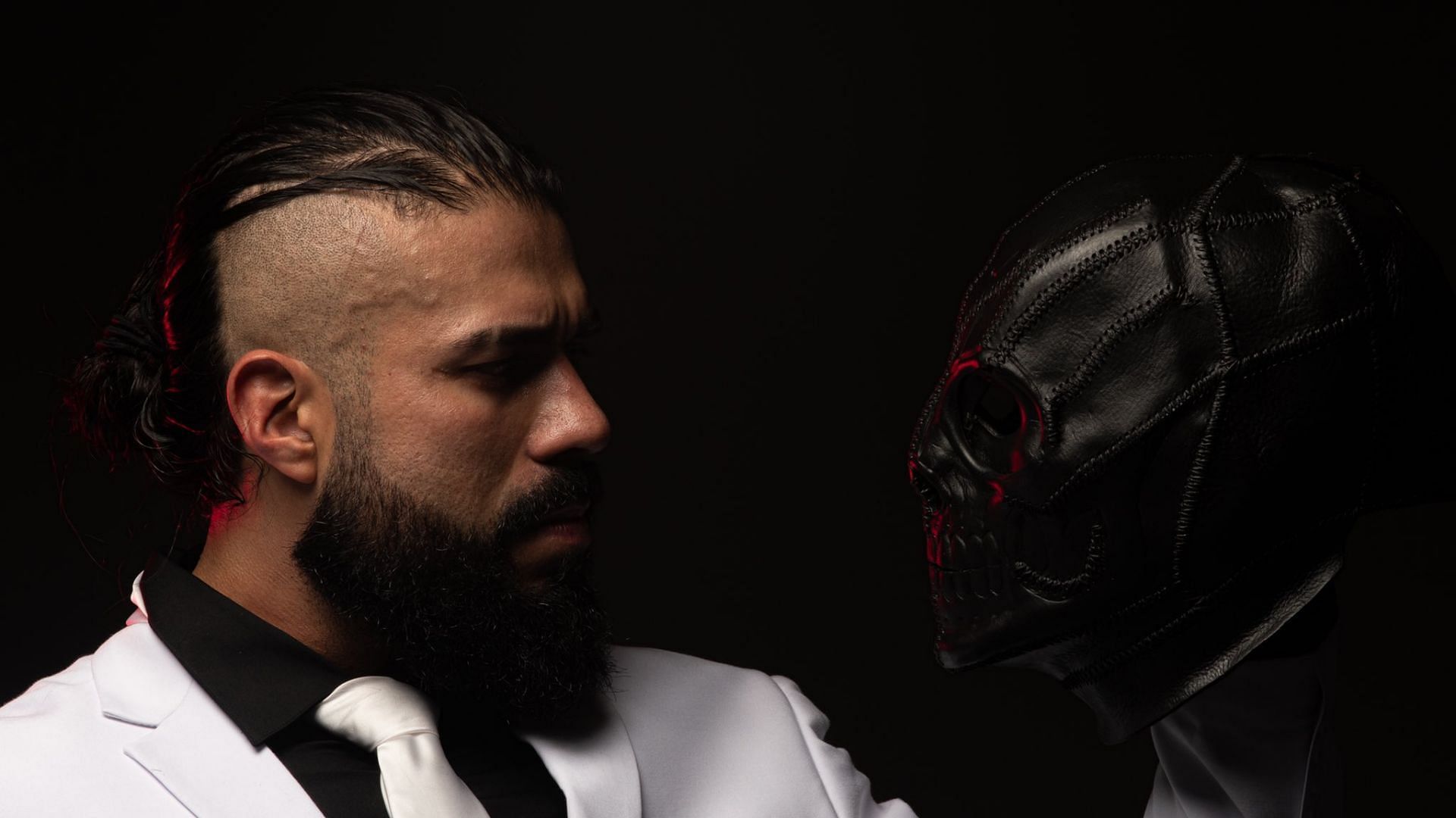 Andrade El Idolo backstage at an AEW event in 2021